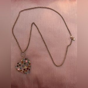 Betsey Johnson Confetti Heart Long Necklace